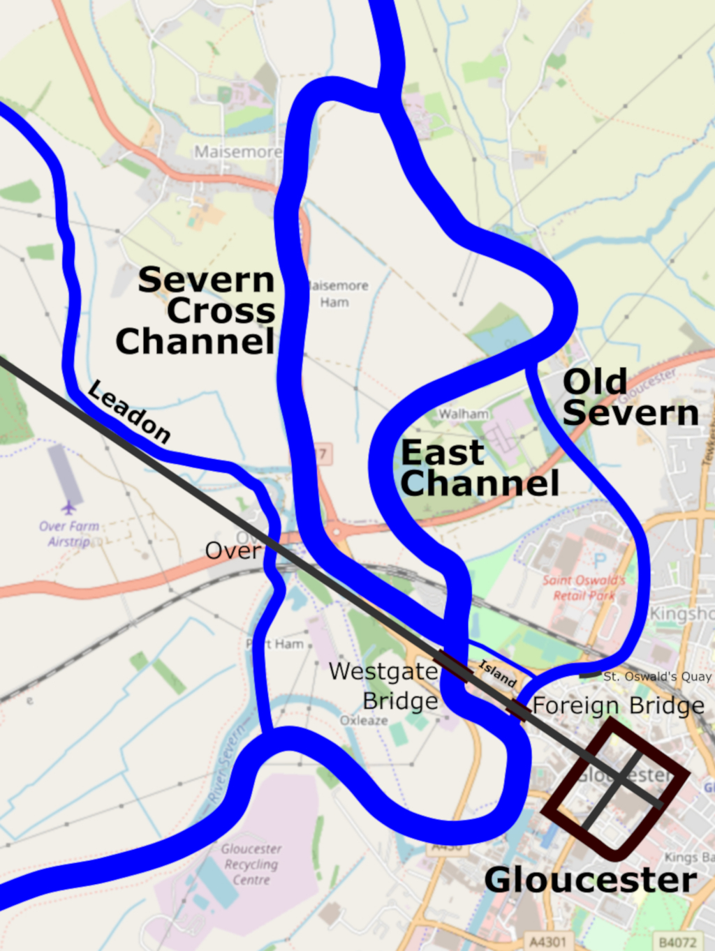 Post-Roman Severn and newly formed east channel